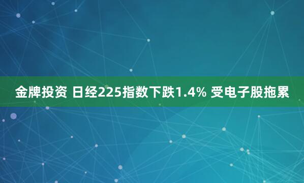 金牌投资 日经225指数下跌1.4% 受电子股拖累